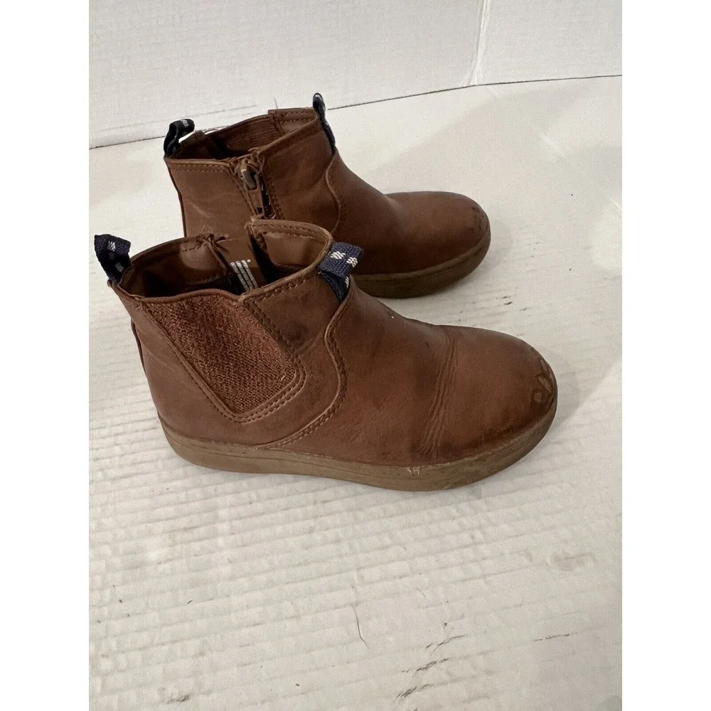 Cat & Jack Shoes Girl's Size 10‎ Chelsea Zip Up Boots Brown